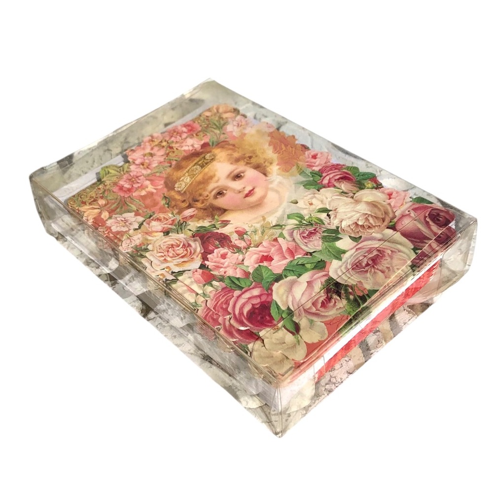 Pooch & Sweetheart Small Die-Cut Cards Valentines Rose Cherub Angel (97040) 18ct